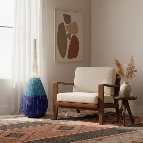 BLUE BEADED FLOOR LAMP STYLE 3