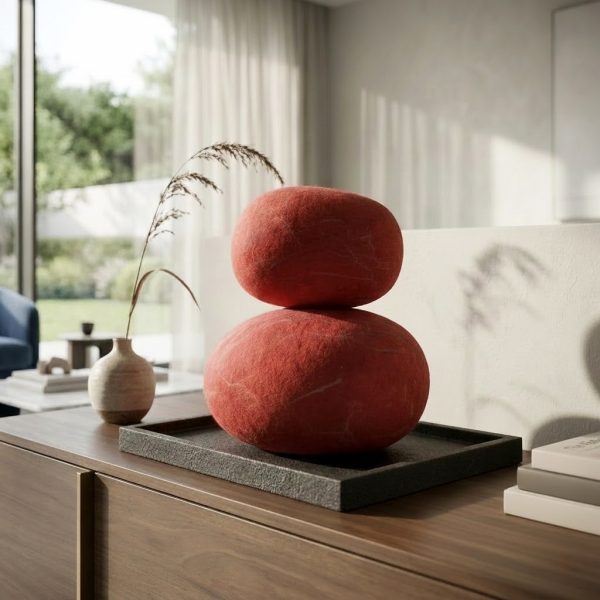 RED FELT PEBBLES STYLE 2
